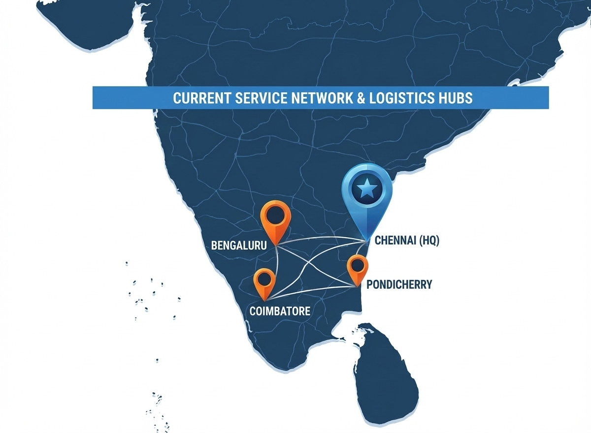 India map showing Stranz coverage